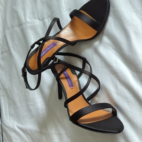 NWOB RALPH LAUREN Purple Label cross strappy heels size 37.5 - Picture 2 of 10